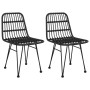 Sillas de jardín 2 unidades ratán sintético negro 48x62x84 cm de vidaXL, Sillas de jardín - Ref: Foro24-319429, Precio: 137,6...
