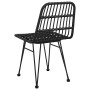 Sillas de jardín 2 unidades ratán sintético negro 48x62x84 cm de vidaXL, Sillas de jardín - Ref: Foro24-319429, Precio: 137,6...
