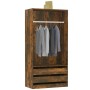 Armario madera contrachapada color roble ahumado 100x50x200 cm de vidaXL, Armarios roperos - Ref: Foro24-815345, Precio: 198,...