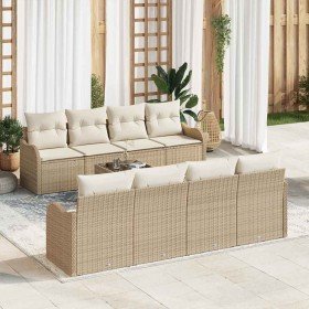 Conjunto de sofá de jardín con cojín Manual 9 pcs Beige y Crema en Sofás de exterior | Comprar online en Foru.es