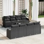 Conjunto de sofá de jardín con cojín con almohada 9 pcs Negro en Sofás de exterior | Comprar online en Foru.es