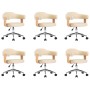 Sillas de comedor giratorias 6 unidades cuero sintético crema en Sillas de comedor | Comprar online en Foru.es