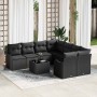 Conjunto de sofá de jardín con cojín con almohada 9 pcs Negro en Sofás de exterior | Comprar online en Foru.es