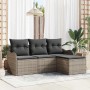 Conjunto de sofá de jardín 4 pcs Gris ratán sintético en Sofás de exterior | Comprar online en Foru.es