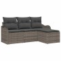 Conjunto de sofá de jardín 4 pcs Gris ratán sintético en Sofás de exterior | Comprar online en Foru.es