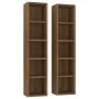 Estantería para CD 2 uds madera marrón roble 21x16x93,5 cm de vidaXL, Almacenamiento para CD y DVD - Ref: Foro24-815320, Prec...