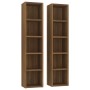 Estantería para CD 2 uds madera marrón roble 21x16x93,5 cm de vidaXL, Almacenamiento para CD y DVD - Ref: Foro24-815320, Prec...