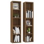 Estantería para CD 2 uds madera marrón roble 21x16x93,5 cm de vidaXL, Almacenamiento para CD y DVD - Ref: Foro24-815320, Prec...