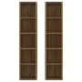 Estantería para CD 2 uds madera marrón roble 21x16x93,5 cm de vidaXL, Almacenamiento para CD y DVD - Ref: Foro24-815320, Prec...