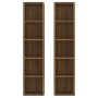 Estantería para CD 2 uds madera marrón roble 21x16x93,5 cm de vidaXL, Almacenamiento para CD y DVD - Ref: Foro24-815320, Prec...