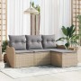 Conjunto de sofá de jardín 4 pcs Beige ratán sintético en Sofás de exterior | Comprar online en Foru.es