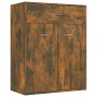 Aparador madera contrachapada color roble ahumado 60x30x75 cm de vidaXL, Aparadores - Ref: Foro24-815375, Precio: 53,40 €, De...