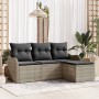 Conjunto de sofá de jardín 4 pcs Gris Claro ratán sintético en Sofás de exterior | Comprar online en Foru.es