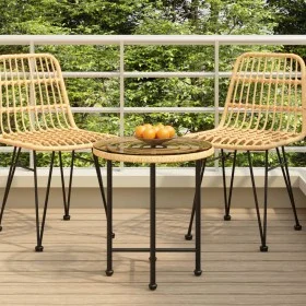 Esstisch aus gehärtetem Glas und Stahl 50 cm von vidaXL, Gartentische - Ref: Foro24-319432, Preis: 42,74 €, Rabatt: %