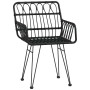 Sillas de jardín reposabrazos 2 uds ratán PE negro 56x64x80 cm de vidaXL, Sillas de jardín - Ref: Foro24-319427, Precio: 107,...