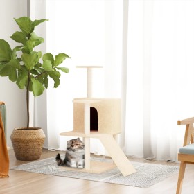 Rascador para gatos con postes de sisal crema 109 cm de vidaXL, Mobiliario para gatos - Ref: Foro24-171669, Precio: 41,42 €, ...