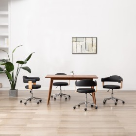 Sillas de comedor giratorias 4 unidades cuero sintético negro en Sillas de comedor | Comprar online en Foru.es