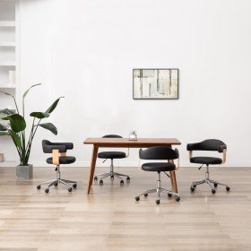 Sillas de comedor giratorias 4 unidades cuero sintético negro en Sillas de comedor | Comprar online en Foru.es