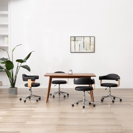 Sillas de comedor giratorias 4 unidades cuero sintético negro en Sillas de comedor | Comprar online en Foru.es