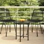 Mesa de comedor de vidrio templado y acero negro Ø50 cm de vidaXL, Mesas de jardín - Ref: Foro24-319433, Precio: 48,42 €, Des...
