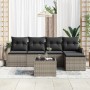 Conjunto de sofá de jardín con cojín 6 pcs Negro Poliratán en Sofás de exterior | Comprar online en Foru.es