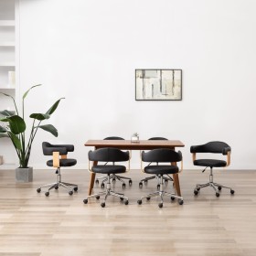 Sillas de comedor giratorias 6 unidades cuero sintético negro en Sillas de comedor | Comprar online en Foru.es