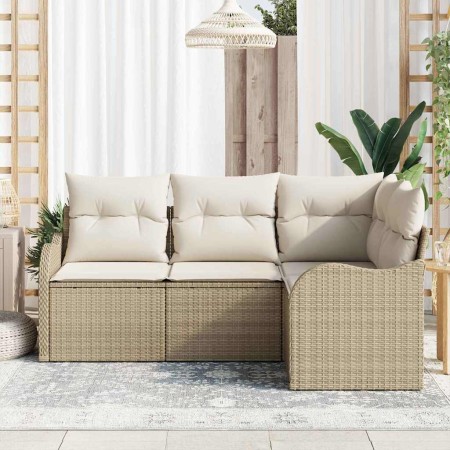 Conjunto de sofá de jardín 4 pcs Beige ratán sintético en Sofás de exterior | Comprar online en Foru.es