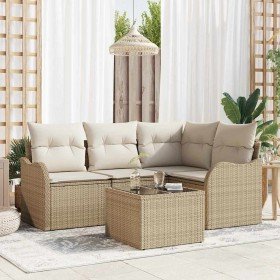 Conjunto de sofá de jardín 5 pcs Marrón ratán sintético en Sofás de exterior | Comprar online en Foru.es