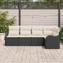 Conjunto de sofá de jardín 5 pcs Negro ratán sintético en Sofás de exterior | Comprar online en Foru.es