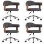 Sillas de comedor girartorias 4 uds madera curvada y tela gris en Sillas de comedor | Comprar online en Foru.es