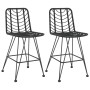 Taburetes de cocina 2 uds ratán PE y acero negro 45x56x103,5 cm de vidaXL, Sillas de jardín - Ref: Foro24-319431, Precio: 191...