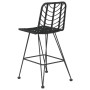Taburetes de cocina 2 uds ratán PE y acero negro 45x56x103,5 cm de vidaXL, Sillas de jardín - Ref: Foro24-319431, Precio: 191...