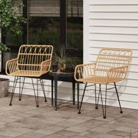 Sillas de jardín con reposabrazos 2 uds ratán PE 56x64x80 cm de vidaXL, Sillas de jardín - Ref: Foro24-319426, Precio: 110,36...