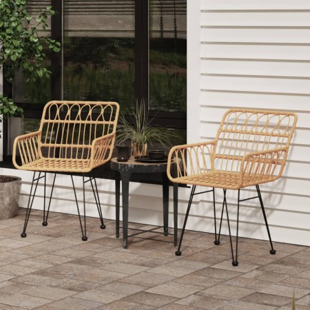 Sillas de jardín con reposabrazos 2 uds ratán PE 56x64x80 cm de vidaXL, Sillas de jardín - Ref: Foro24-319426, Precio: 111,51...