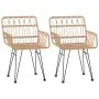 Sillas de jardín con reposabrazos 2 uds ratán PE 56x64x80 cm de vidaXL, Sillas de jardín - Ref: Foro24-319426, Precio: 110,36...