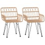 Sillas de jardín con reposabrazos 2 uds ratán PE 56x64x80 cm de vidaXL, Sillas de jardín - Ref: Foro24-319426, Precio: 111,51...
