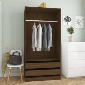 Armario madera contrachapada marrón roble 100x50x200 cm de vidaXL, Armarios roperos - Ref: Foro24-815347, Precio: 178,62 €, D...