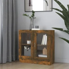 Smoked oak plywood showcase 82.5x30.5x80 cm by vidaXL, Bookcases and shelves - Ref: Foro24-815615, Price: 65,76 €, Discount: %