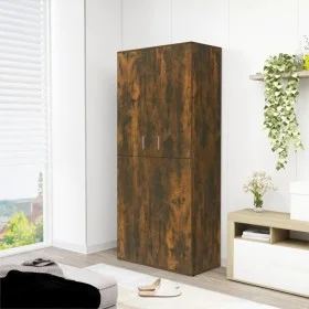 Mueble zapatero madera contrachapada roble ahumado 80x39x178 cm de vidaXL, Zapateros y organizadores de calzado - Ref: Foro24...
