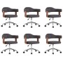 Sillas de comedor giratorias 6 uds madera curvada y tela gris en Sillas de comedor | Comprar online en Foru.es