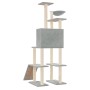 Rascador para gatos con postes de sisal gris claro 166 cm de vidaXL, Mobiliario para gatos - Ref: Foro24-171682, Precio: 76,8...