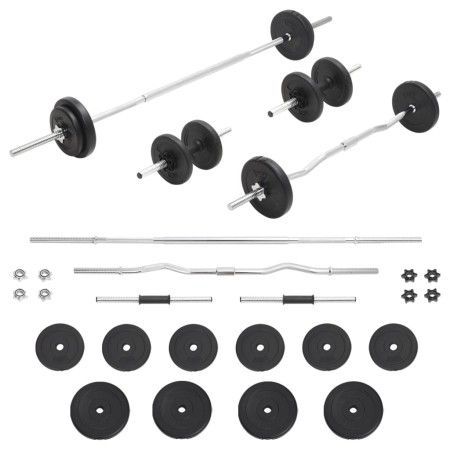 Juego de barras y pesas 30 kg de vidaXL, Peso libre - Ref: Foro24-93588, Precio: 149,75 €, Descuento: %