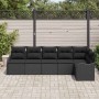 Conjunto de sofá de jardín 6 pcs Negro ratán sintético en Sofás de exterior | Comprar online en Foru.es