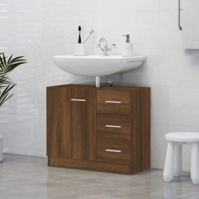 Mueble de lavabo madera contrachapada marrón roble 63x30x54 cm de vidaXL, Muebles de baño - Ref: Foro24-815632, Precio: 64,14...