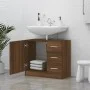 Mueble de lavabo madera contrachapada marrón roble 63x30x54 cm de vidaXL, Muebles de baño - Ref: Foro24-815632, Precio: 61,83...