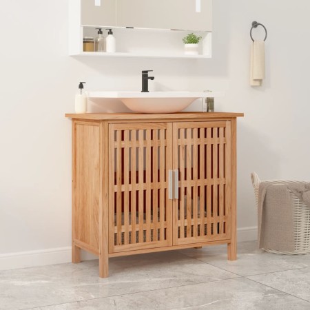 Armario de lavabo madera maciza de nogal 66x29x61,5 cm de vidaXL, Tocadores de baño - Ref: Foro24-350355, Precio: 114,50 €, D...
