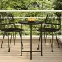 Mesa de comedor de vidrio templado y acero negro 55 cm de vidaXL, Mesas de jardín - Ref: Foro24-319435, Precio: 49,09 €, Desc...