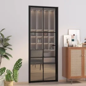 Interior door EGS glass and black aluminum 83x201.5 cm by vidaXL, Doors for the home - Ref: Foro24-350565, Price: 243,72 €, D...