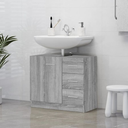 Armario para lavabo madera contrachapada gris Sonoma 63x30x54cm de vidaXL, Muebles de baño - Ref: Foro24-815631, Precio: 73,7...