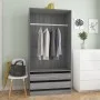 Armario de madera contrachapada gris Sonoma 100x50x200 cm de vidaXL, Armarios roperos - Ref: Foro24-815346, Precio: 184,09 €,...